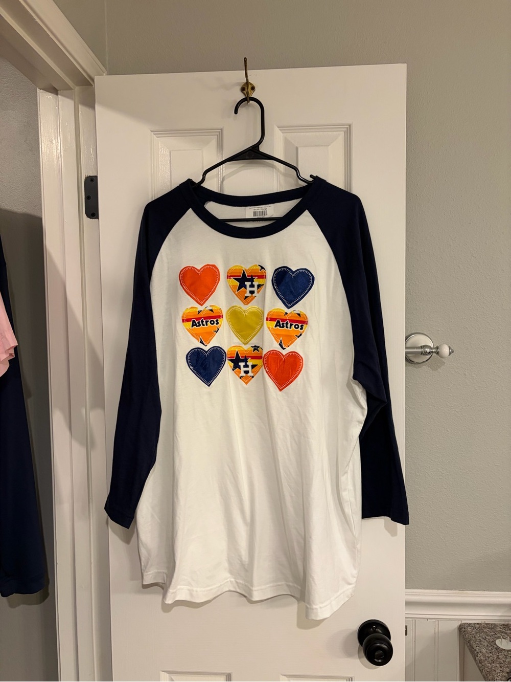 Houston Astros Tiny Turnip Heart Raglan Tee 3/4 Sleeve NWT XL